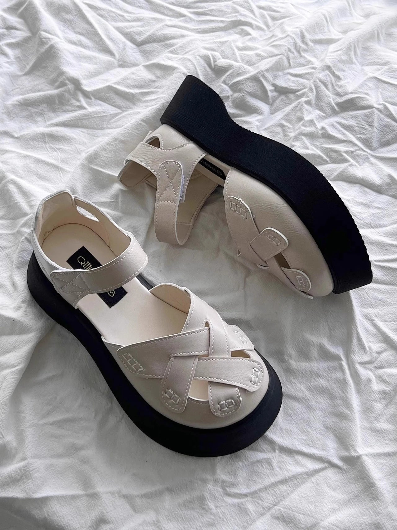 2025 Summer New Retro Style Mary Jane Enclosed Toe Sandals for Women Artistic & Versatile Weaving Style Thick Soled Roman Shoes