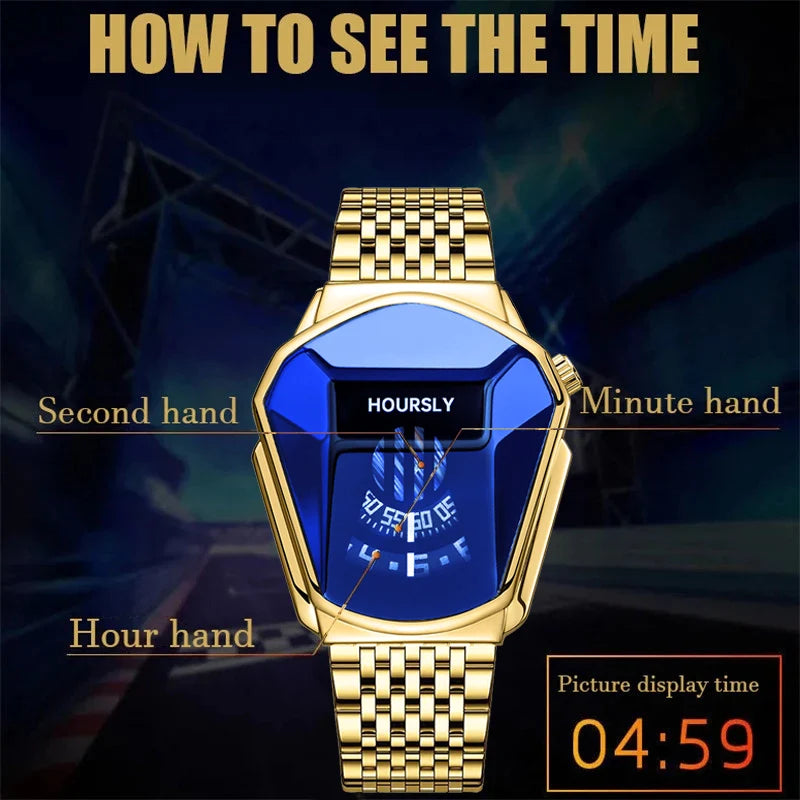 Men Wrist Watch Gold Luxury Brand Top Stainless Steel Band Fashion Quartz Watches for Men 2025 Relogio Masculino Male Clock