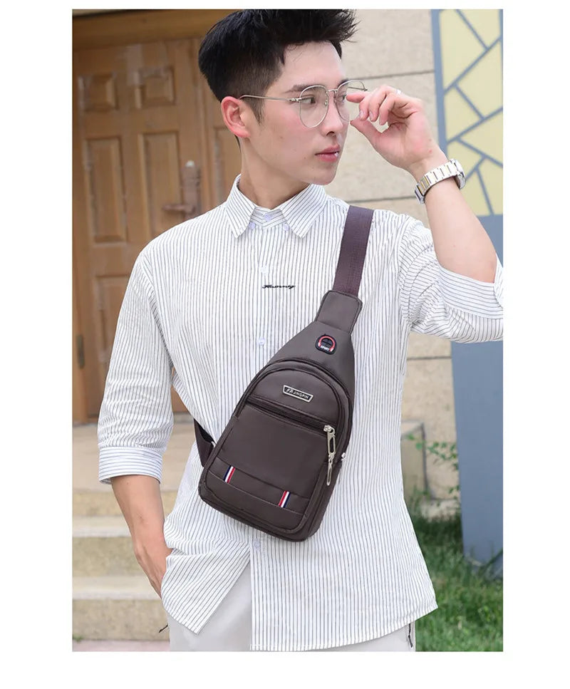 Oxford Men Chest Bag Crossbody Single Shoulder Travel Handbag Fashion Chest Bags New Style Big Capacity Chest Men Bag