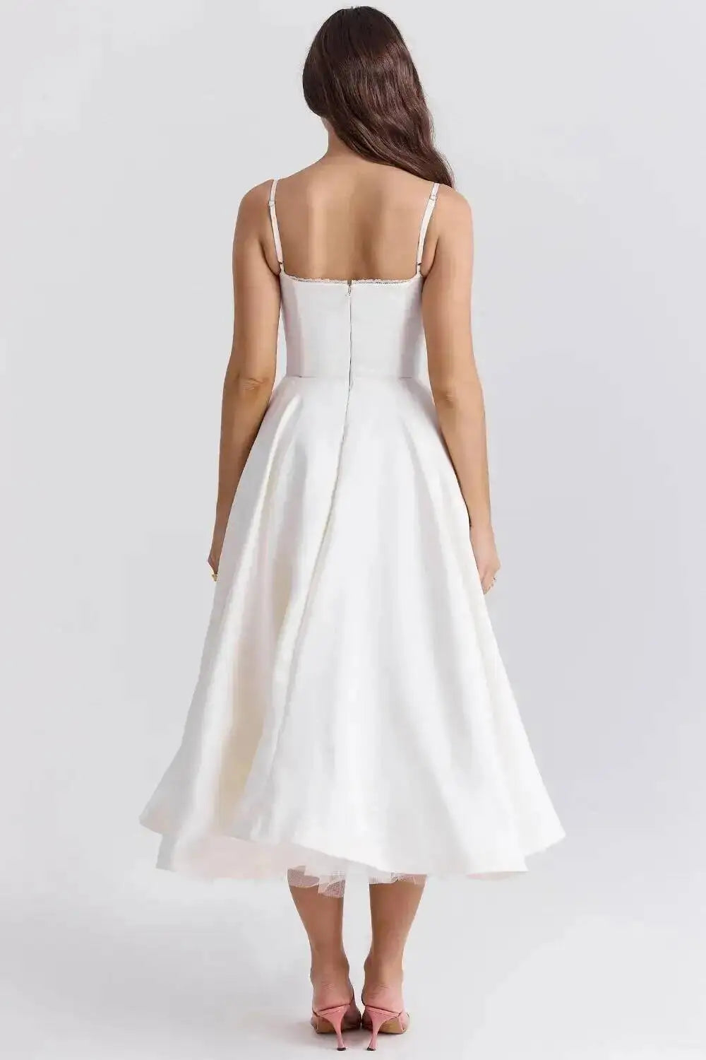 2026 Spring/summer High End Satin Strapless Heavy Industry French Waist Strap Sexy Hot Girl Medium Long Dress Women Elegant