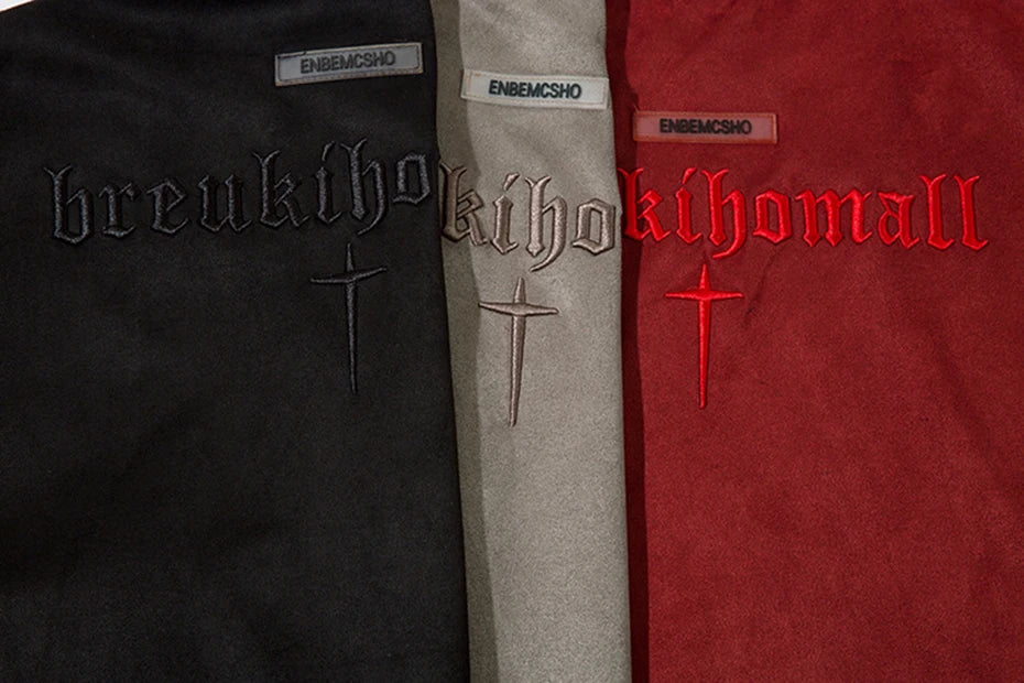 Hip Hop Suede T Shirts Letter Embroidery Oversized Harajuku Streetwear Tshirts 2023 Men Summer Loose Casual Tee Shirt Tops