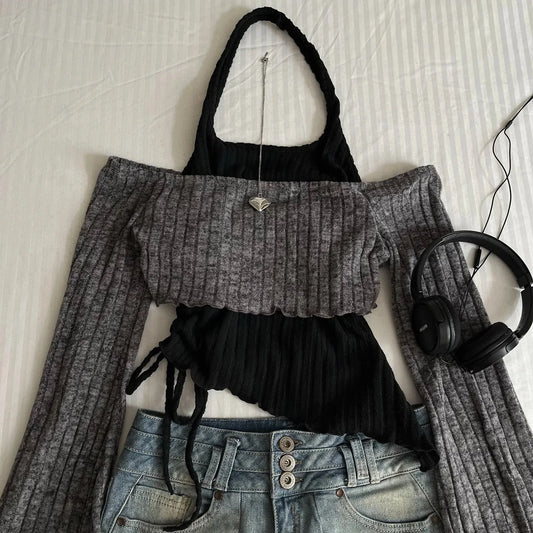 Aesthetic Gothic Floral Print Baggy T Shirts Emo Clothes Y2k gothic Grunge Graphic Long Sleeve Tees Tops Women Autumn E-Girls