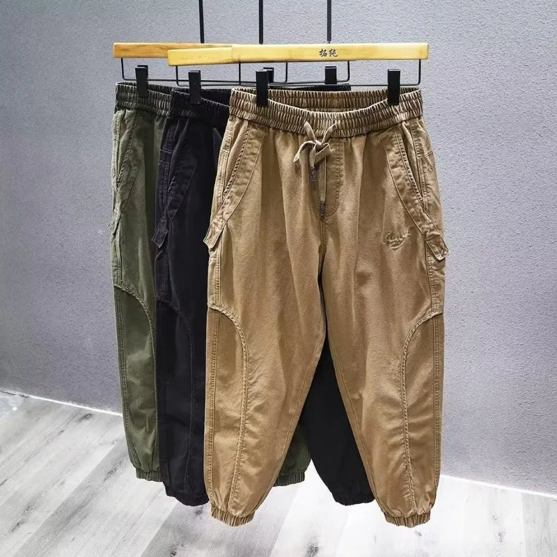 Men's Clothing Overalls Spring Autumn Japanese Style Loose Retro Leggings Trousers Casual Pants