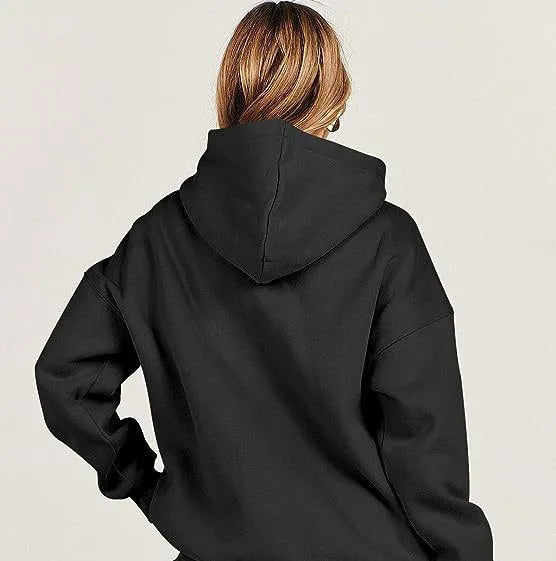 Women Hoodies Oversized Drop shoulder Fashion Loose Fleece Autumn Winter Printed Letter Pullover Aesthetic Sweatshirts 2025 New