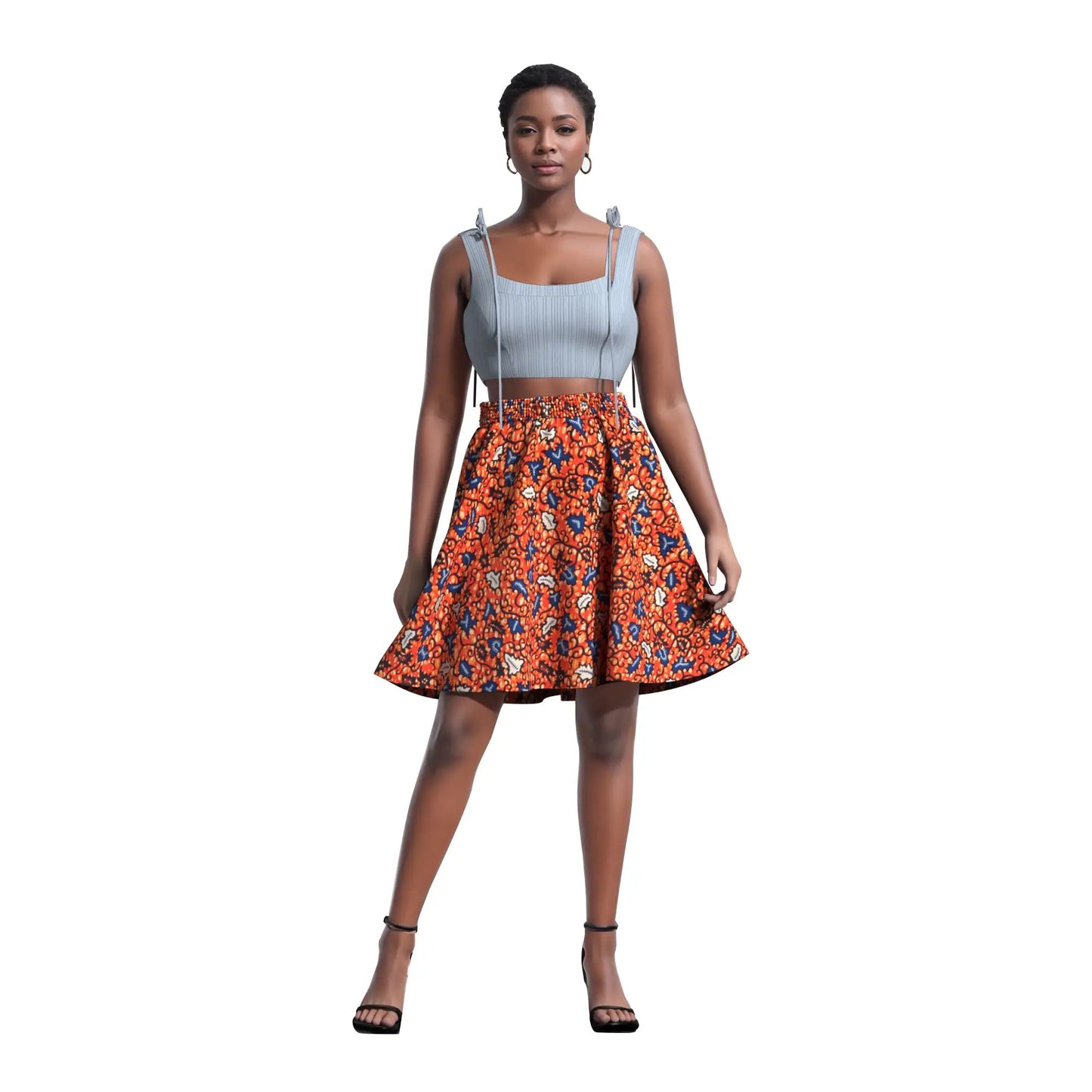 African Women's Skirt Knee Length Stretch High Waist Skirt African Print Ankara Women Lady Traditional Party Clothing WY11051