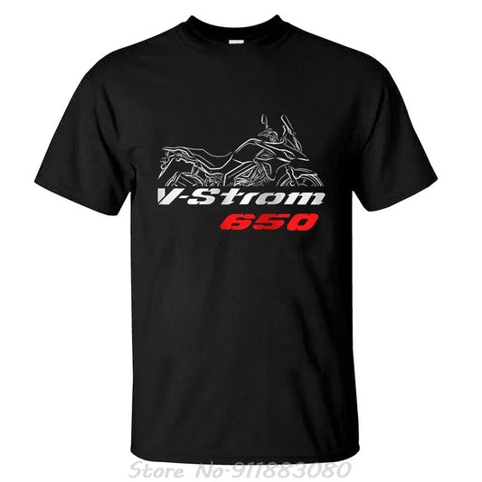Men's Clothing Oversized T-shirt Casual Fitness T Shirt V-Strom 650 motorcycle Graphic Summer Fashion Cotton Tshirt