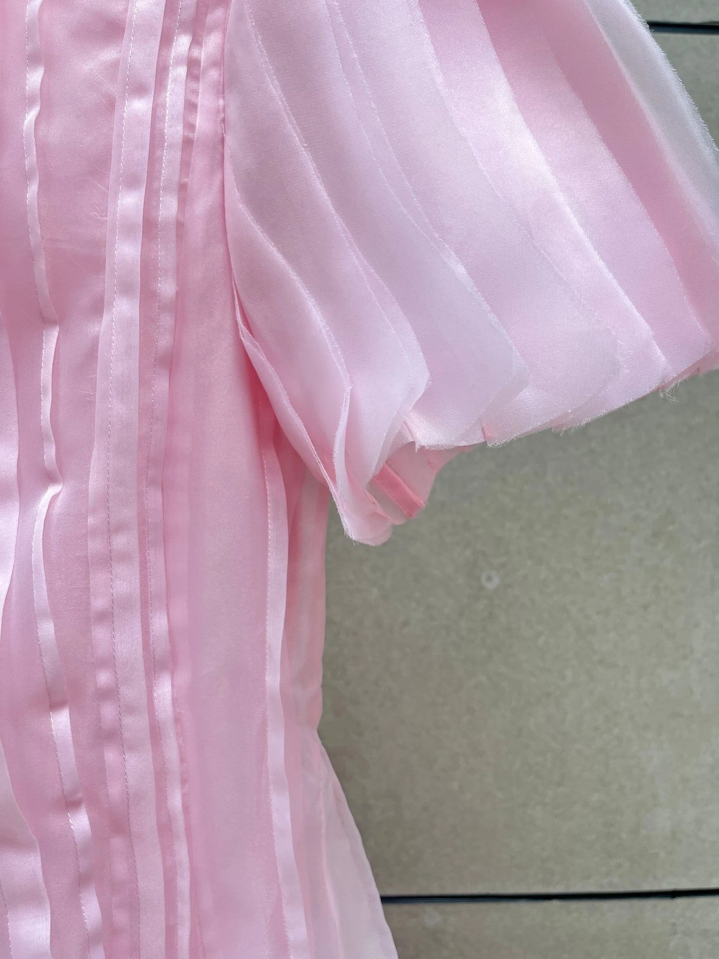 Summer 2025 Women's round NeckDouble Layer FabricHeavy Work Short Sleeve Dress Y2K High Quality Fashion High Street A-Line Skirt