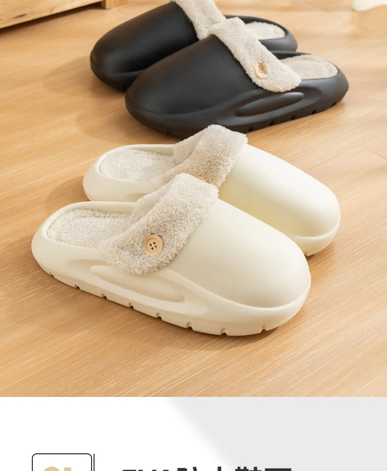 Winter Waterproof Warm Plush Slippers for Young People,Women,Men