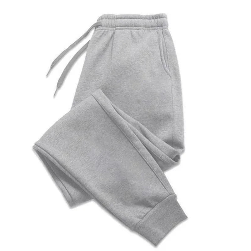 Mens Casual Pants Autumn Winter Fleece Sweatpants Men Running Jogger Sports Gym Trousers Fashion Solid Color Workout Long Pants