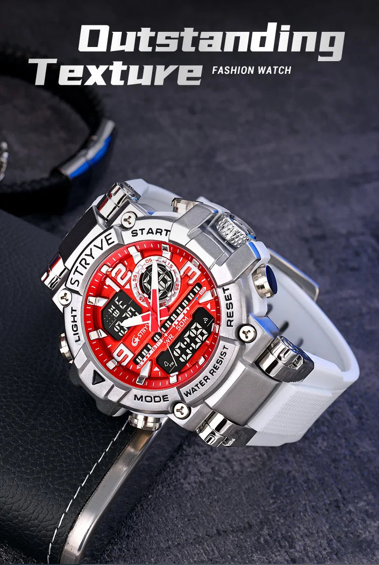 Fashion Stryve Watches S8025 Men's Cool Colorful Sports Digital Watches Fashion Designer Dual Movement Men's Wrist Watch