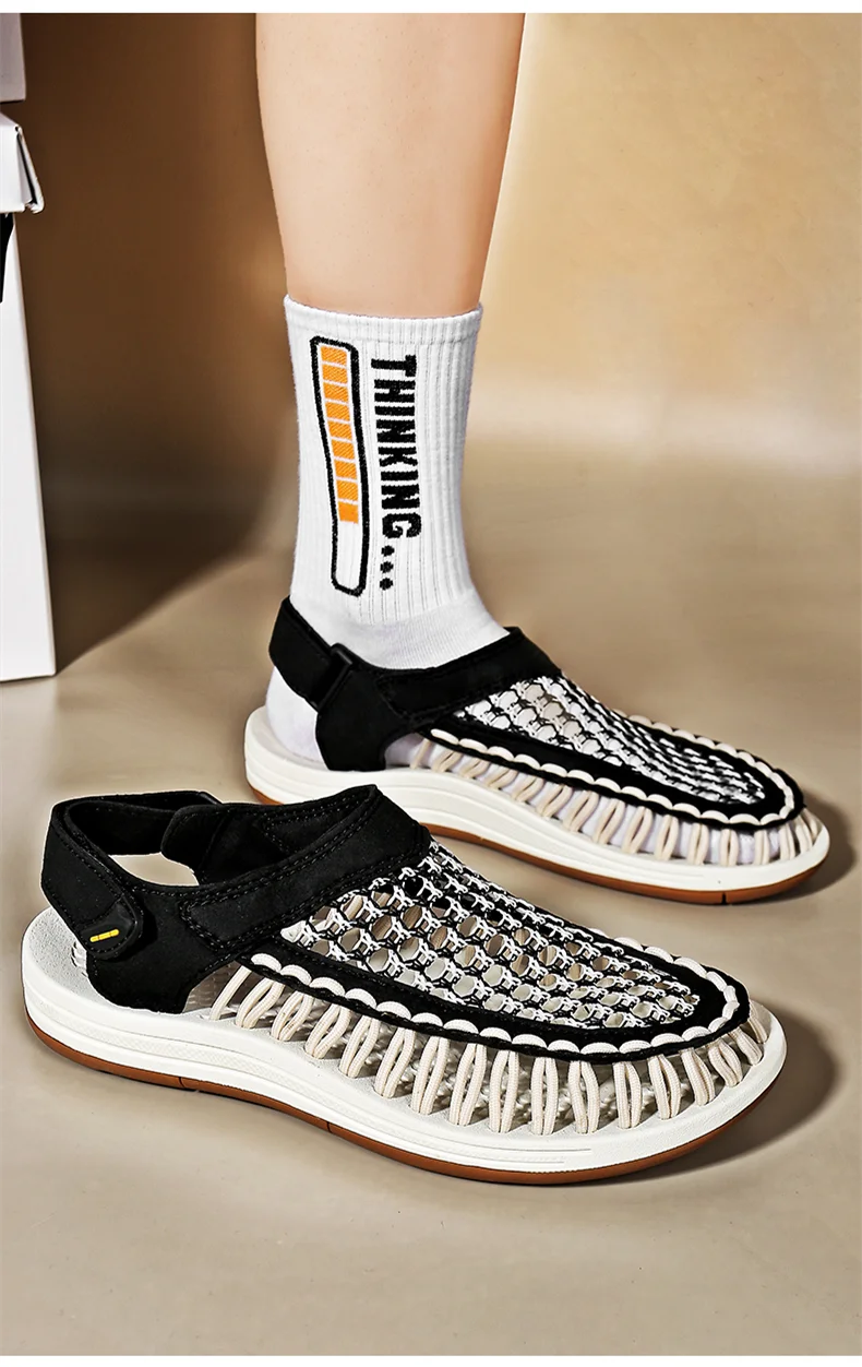 Summer Hand-woven Men's Sandals Fashion Men Casual Shoes Brand Designer Sneakers High Quality Outdoor Beach Sandals Men Shoes
