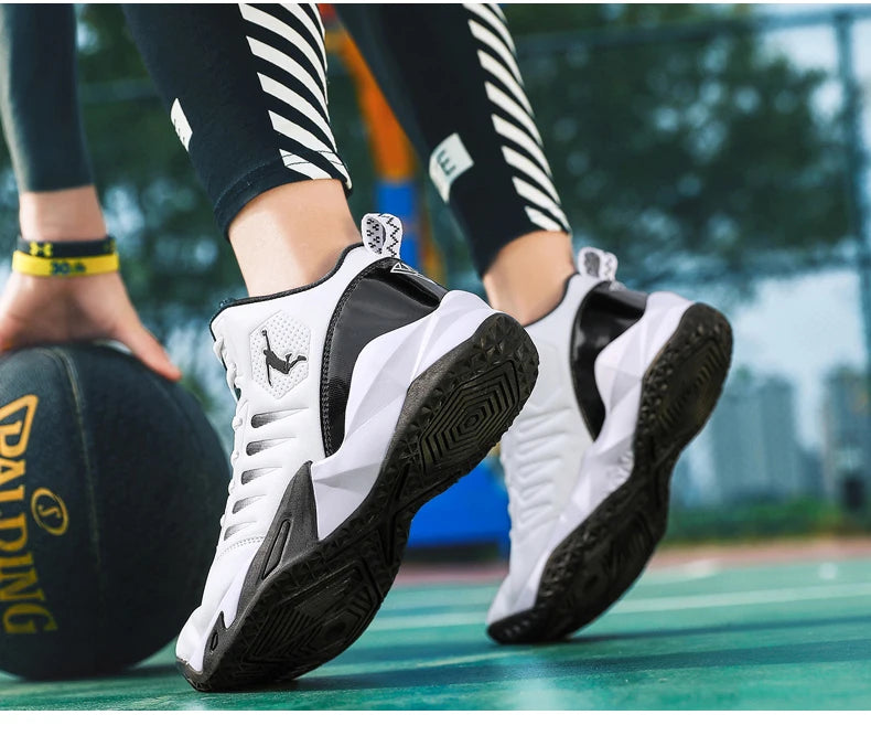 Men's Basketball Shoes Breathable Cushioning Non-Slip Wearable Runing Shoes Gym Training Athletic Basketball Sneakers for Women