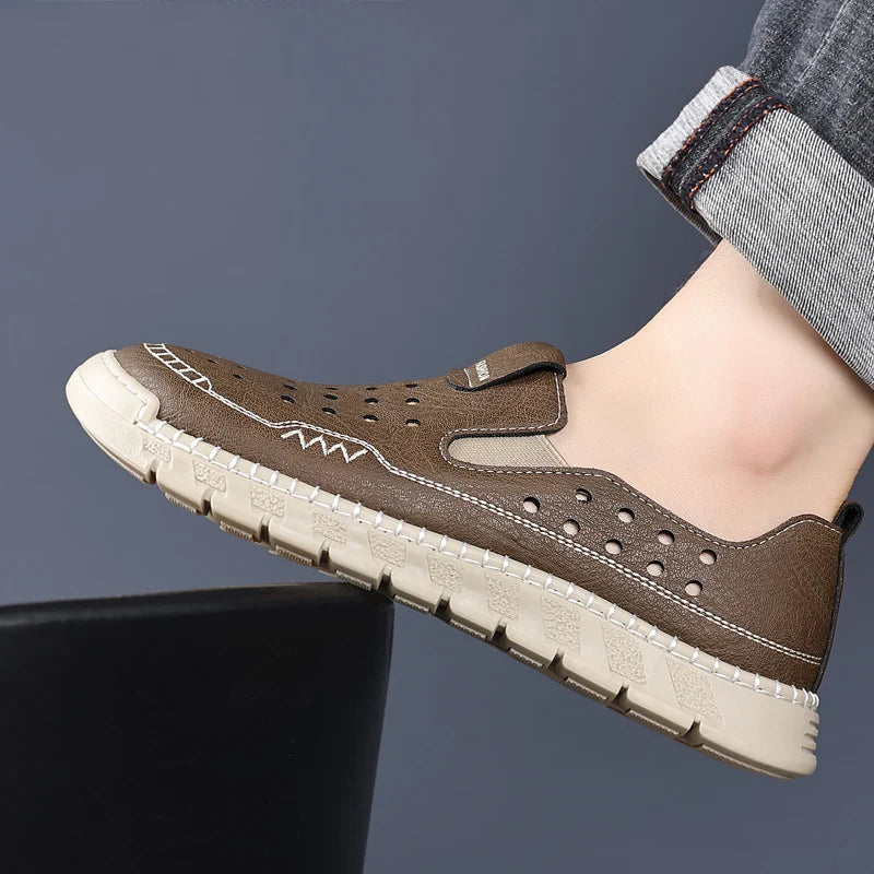 Men's Loafers High-quality Handmade Soles Breathable Lightweight Park Walking Shoes Commuting Men's Driving Leather Shoes