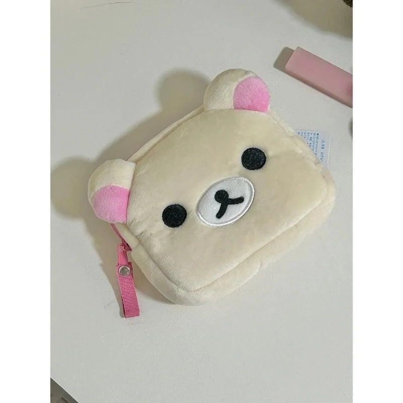 New Rilakkuma Storage Bag Cute Makeup Organizer Cartoon Bear Plush Multi Case Kawaii Cosmetic Bags Vanity Beauty Case