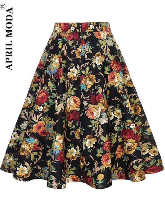 Casual 1950s Style Vintage Women's Party Summer Skirt 2024 New Harajuku Retro A Line Fashion Housewife Rockabilly Street Skirts