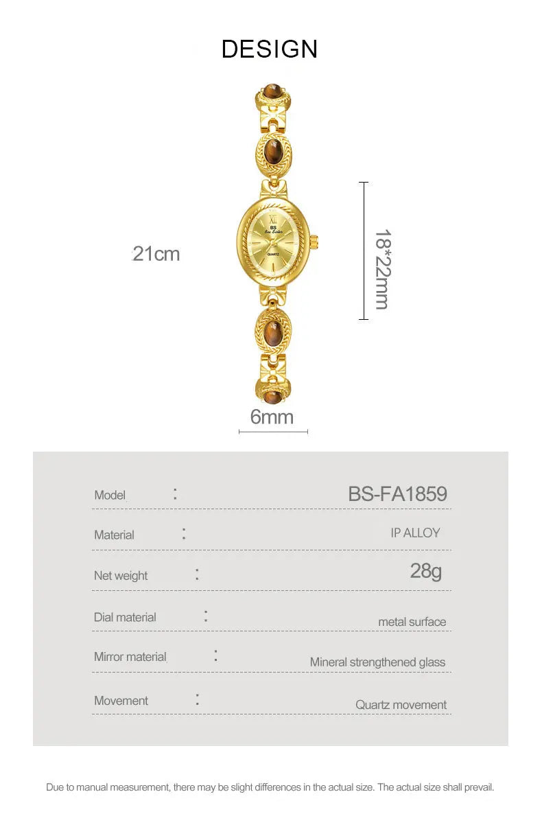 Elegant Women's Watch Jade Bracelet Small Clock Fashion Quartz Watches Luxury Golden Wristwatch Gifts For Women Original Brand