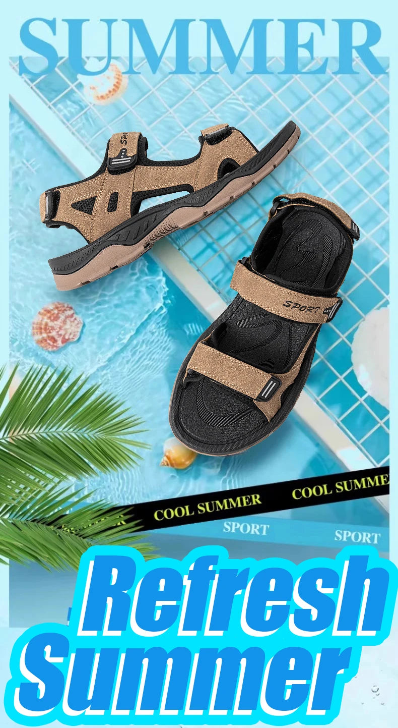 Men's Summer Beach Sandals Holiday Breathable Water Shoes Male Retro Comfortable Quick Drying Casual Sandals