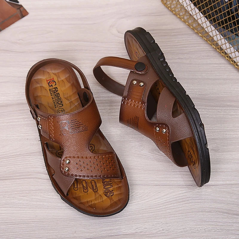 Men's Beach Open Toe Shoes Sandals High Quality Non-slip Men Slippers Breathable Two Uses Male Footwear Mens Summer Outdoor Shoe