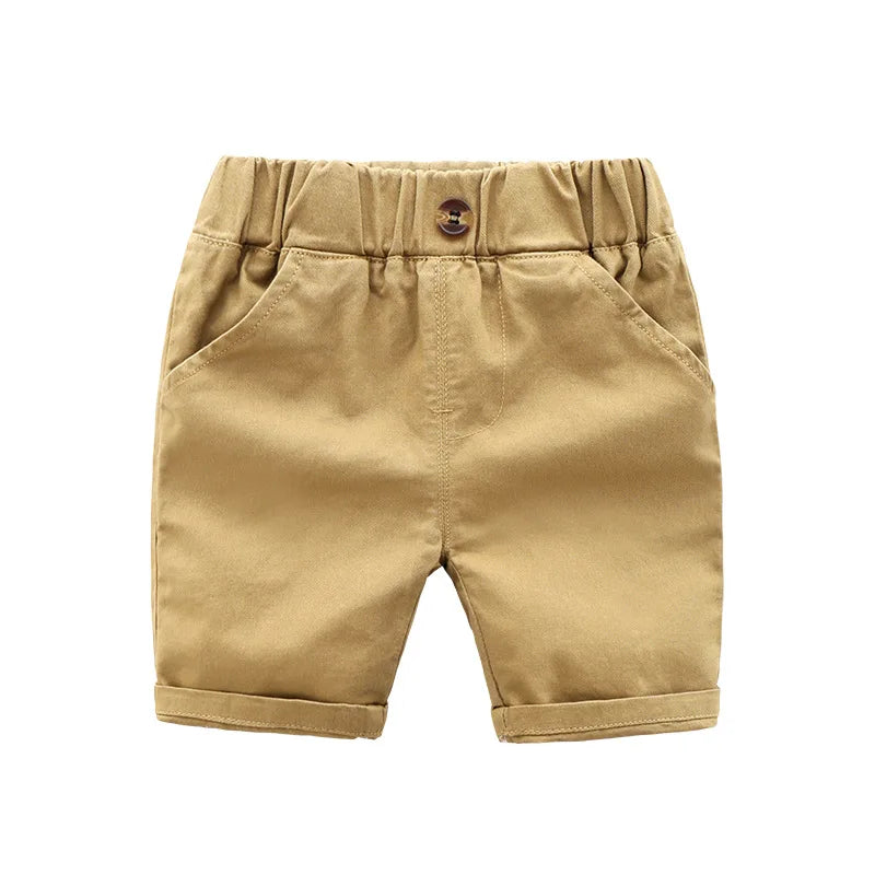 Children Fashion Shorts Spring Kids Handsome Cotton Shorts Boys Comfortable Casual Solid Color Middle Pants