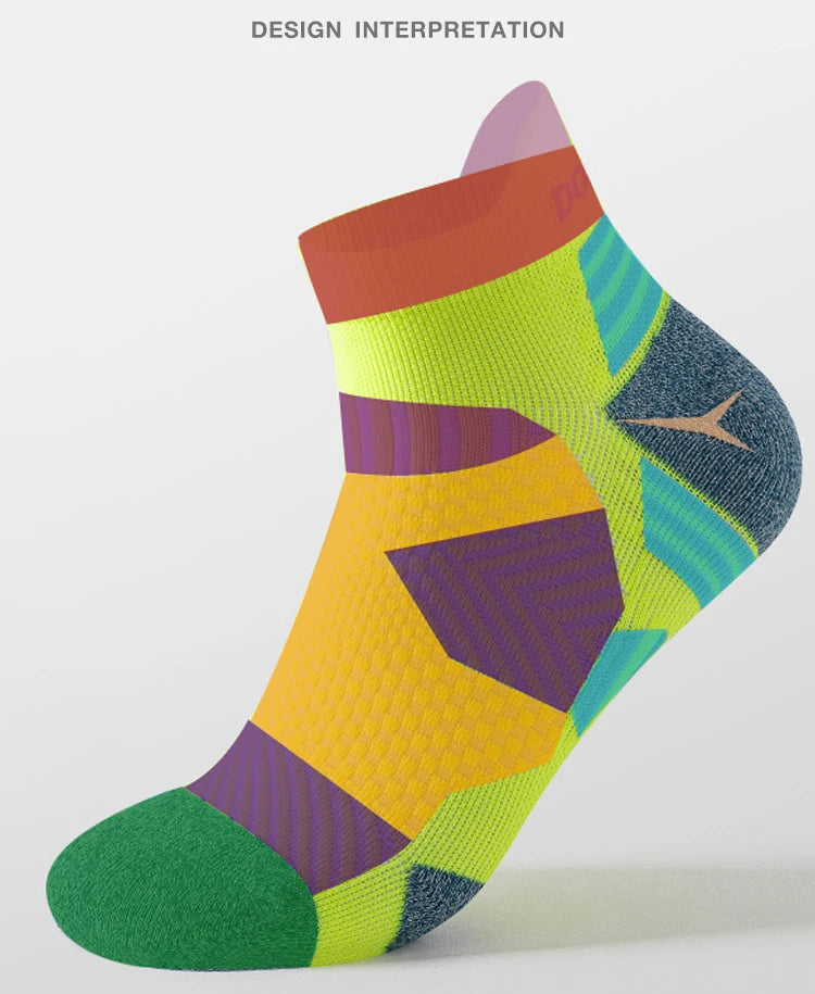6 Pairs Marathon Running Socks Men Professional Sport Ankle Socks Thickened Towel Cushioned Tube Fitness Short Socks