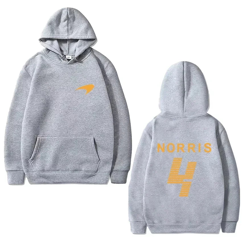 Hot sale Lando Norris Racing Driver Double Sided Print Sweatshirt Men Women Oversized Hoodie Unisex Fleece Long sleeve pullovers