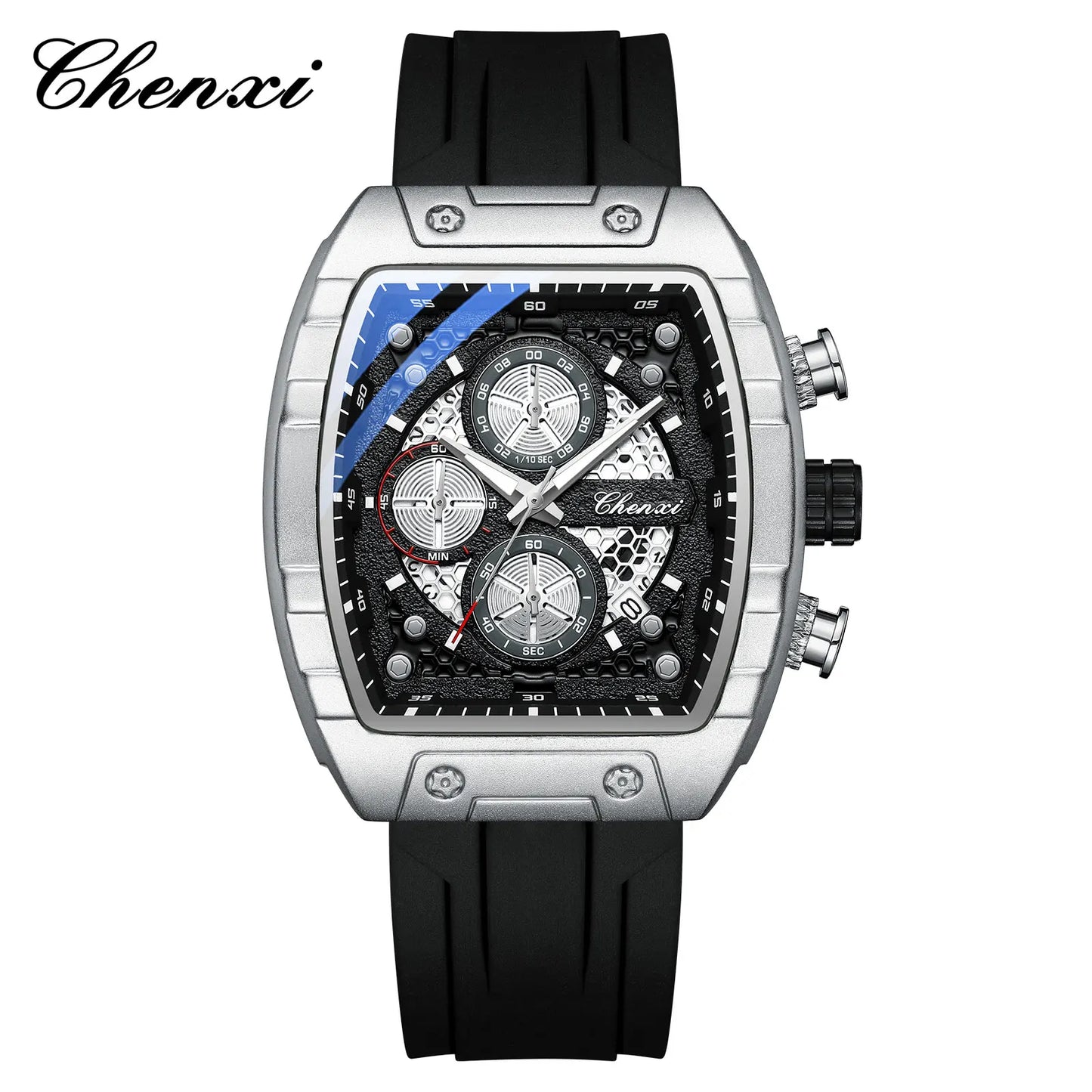 CHENXI 941 Sport Multifunction Military Men Silicone Quartz Wristwatch Male Luminous Waterproof Clock Watches Relogio Masculino