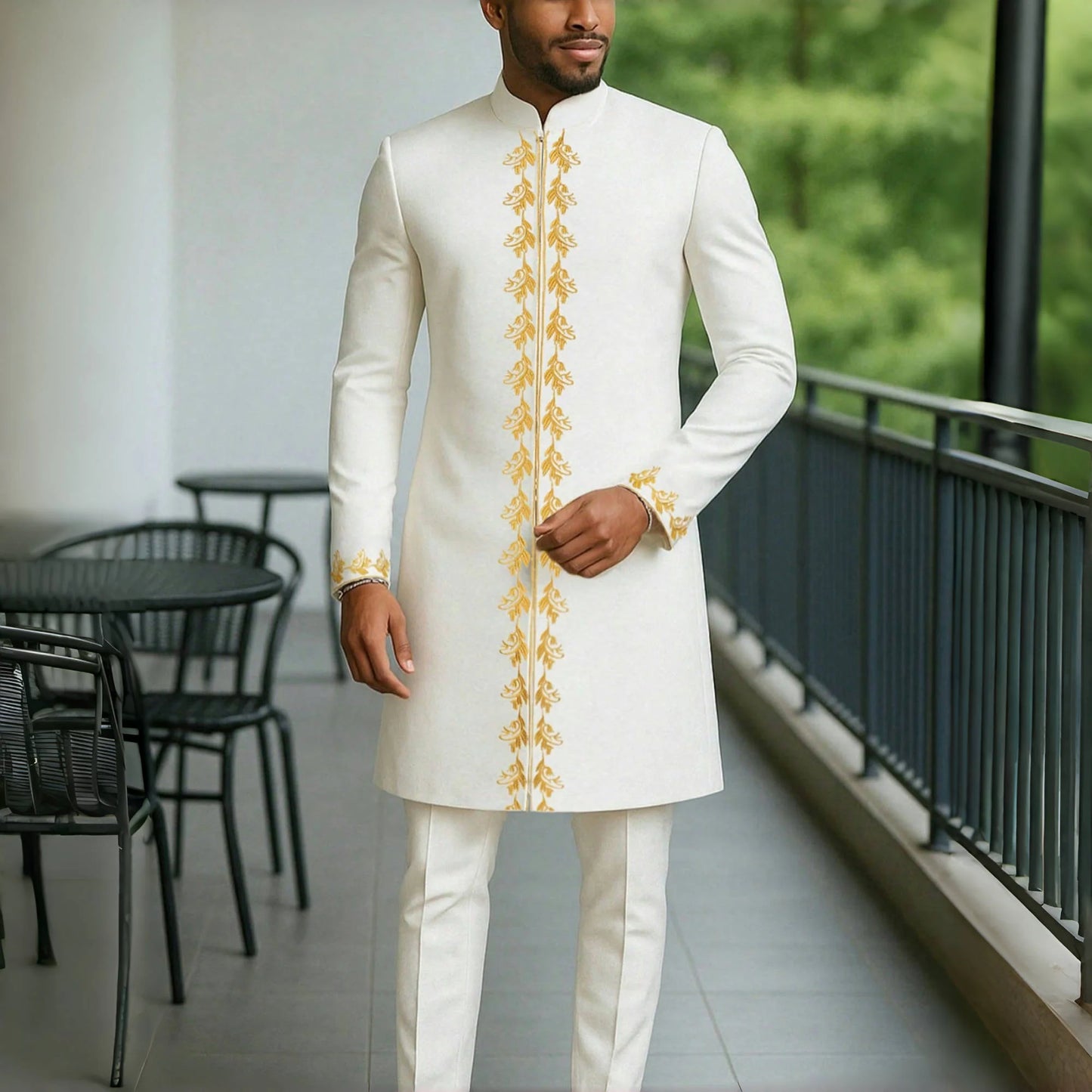2025 new traditional men's suit luxury gentleman's shirt suit casual travel banquet men's two-piece set fashionable men's suit