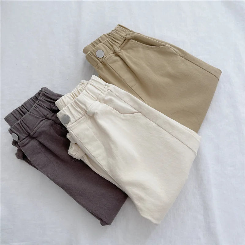 Boys Girls Casual Pants Summer Children Harem Pants Spring Loose Solid Color Sport Trousers Kids Fashion Clothes 2-8 Years Old