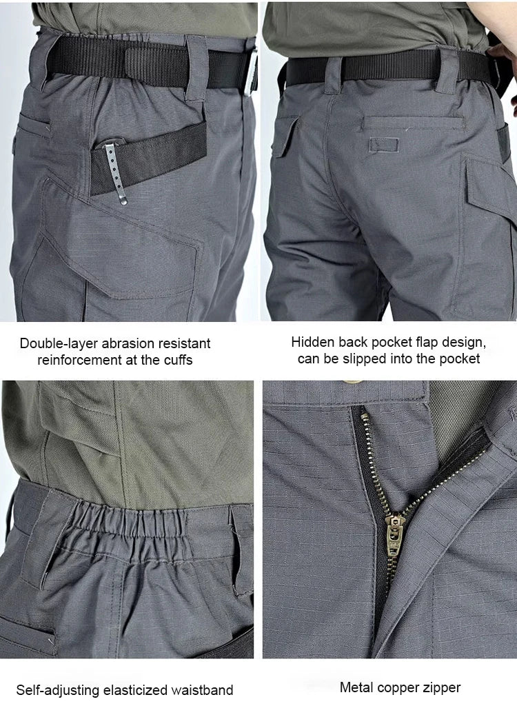 Men's Loose Training Pants Tactical Work Pants Men Cargo Trousers Multi-pocket Waterproof Pant Outdoor Workwear Hiking Trousers
