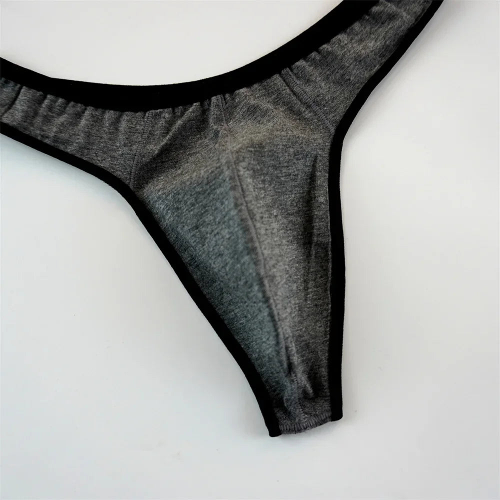 2024 Men Thong G String Low Rise Sexy Bugle Pouch Underwear Sports Fitness Male Tanga Comfortable Cotton Jockstrap Men M-3XL