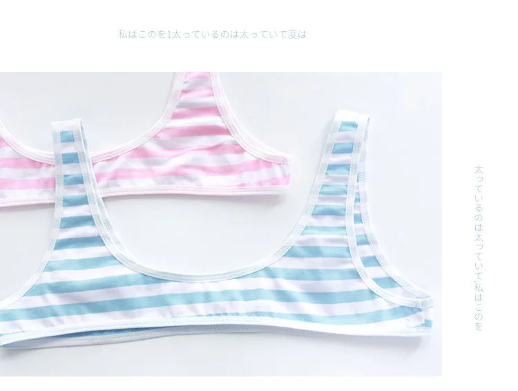 Sexy Japanese Style  Blue White Stripe Bikini Swimsuit Striped Halter Micro Bikini Set Love Female StudenLolita Kawaii Swimsuit