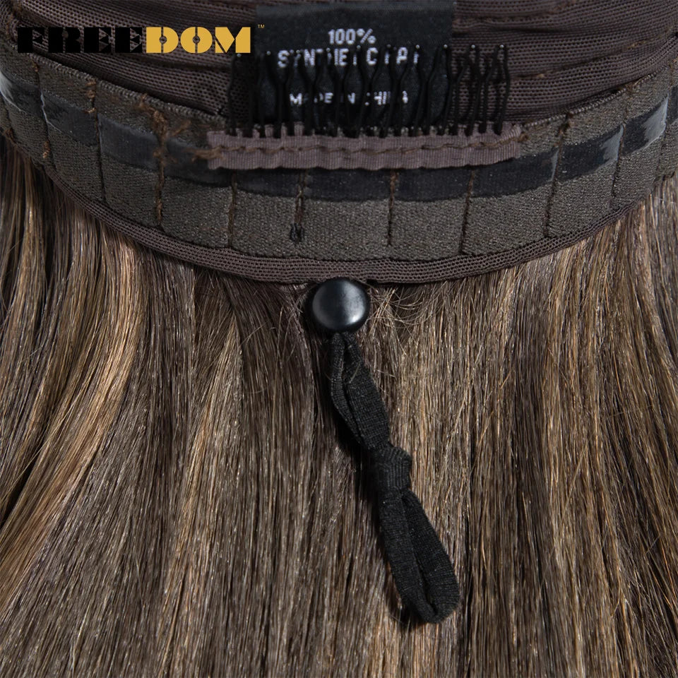 FREEDOM Synthetic Lace Front Wigs For Women 20" Layered Ombre Brown Blonde Wig 6x4 Pre-plucked Easy Wear And Go Glueless Wigs