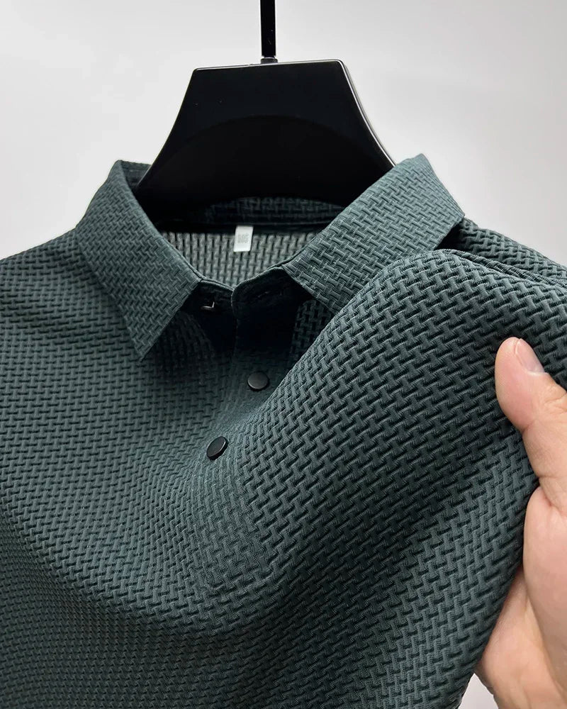 Brand Clothes Summer New Men's Short Sleeve T-shirt Ice Silk Cool and Breathable POLO Shirt Business Casual Sweat-absorbing Top