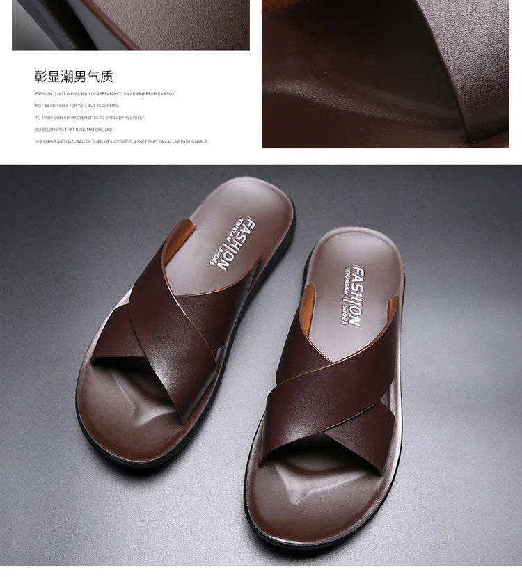 Slippers Men's Summer Outside Cool Slippers Big Size 47 48 Casual Beach Shoes Men Sandals Slippers