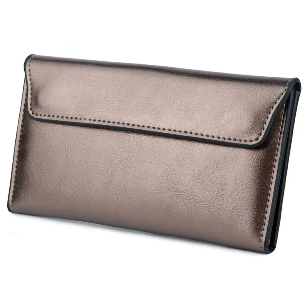 Slim Genuine Leather Women Long Wallet Large Capacity Female Coin Purse Portable Clutch Bag Cowhide Wallet for Women