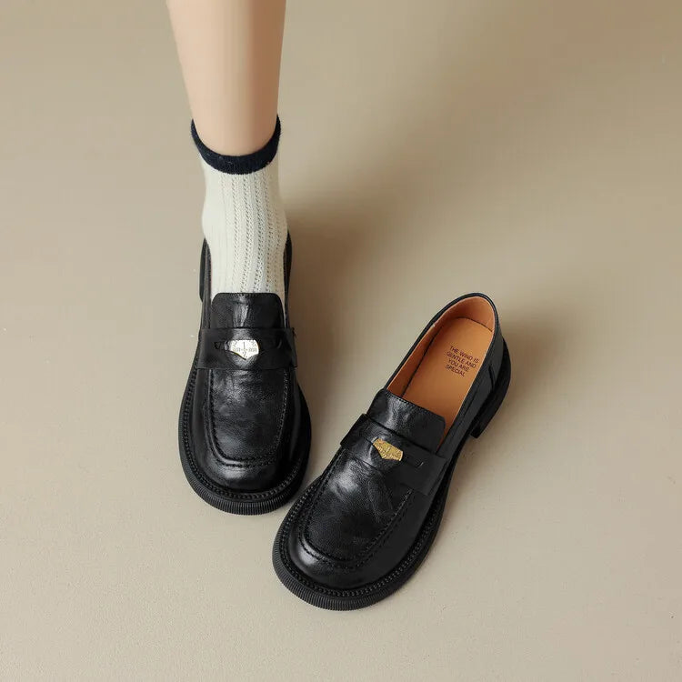 Loafer  Ladies' leather shoes  Flat heel  Genuine leather sheepskin Commuting shoes  commercial  Ladies' loafers  comfort