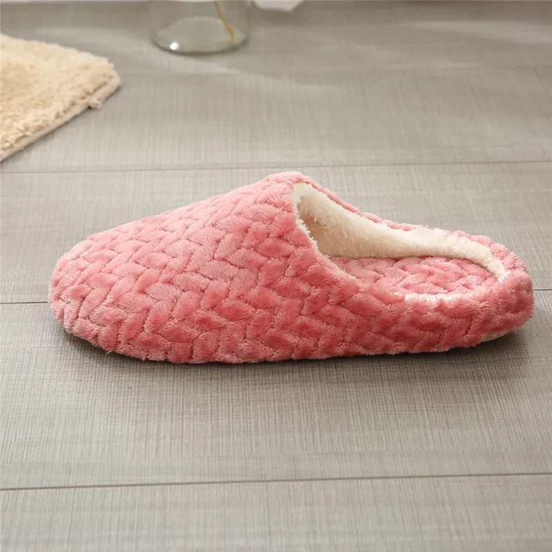 New Soft Sole Slippers Women Men Indoor Floor Flat Shoes Spring Autumn Winter Warm Home Cotton Plush Suede