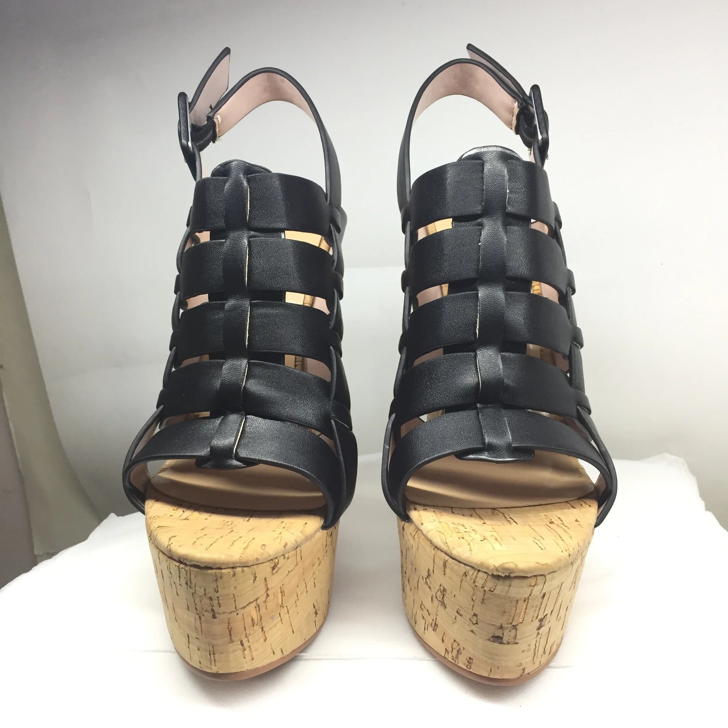 Women’s Cork Wedge Slingback Sandals – Peep Toe Cross Strap Summer Casual Shoes, Comfortable