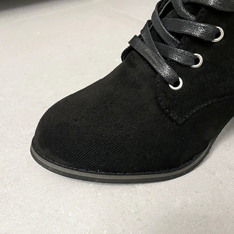 European and American Design Inspired Long Boots 2023 New Autumn High Heels Solid Color Women's Platform Zapatos De Mujer Traf