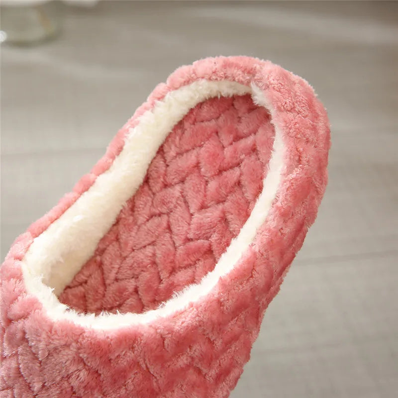 New Soft Sole Slippers Women Men Indoor Floor Flat Shoes Spring Autumn Winter Warm Home Cotton Plush Suede