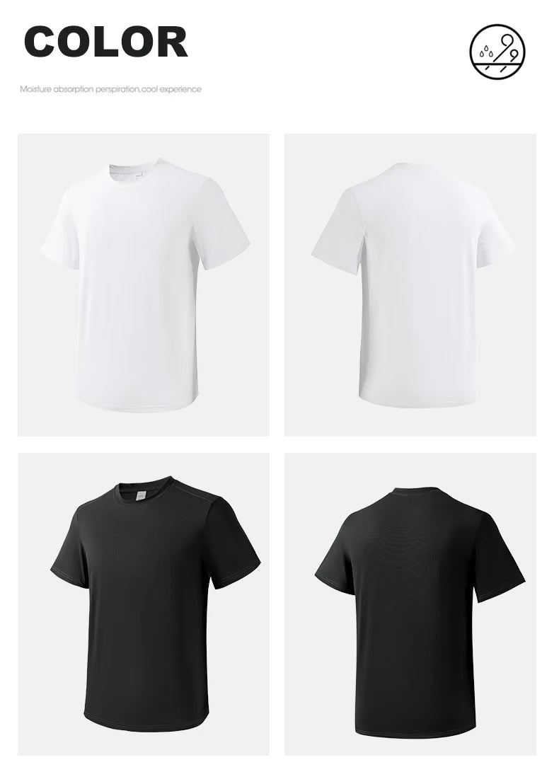 LNGXO Sports T-Shirt Man Trekking Hiking Climbing Running Sports Short Sleeve Tee Stretch Quick Dry T-Shirt Gym Sportswear
