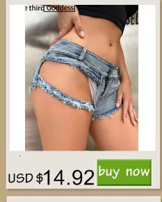 Sexy streetwear low rise denim shorts women summer short hot pants rave outfits beach party club jeans sweat booty jean shorts