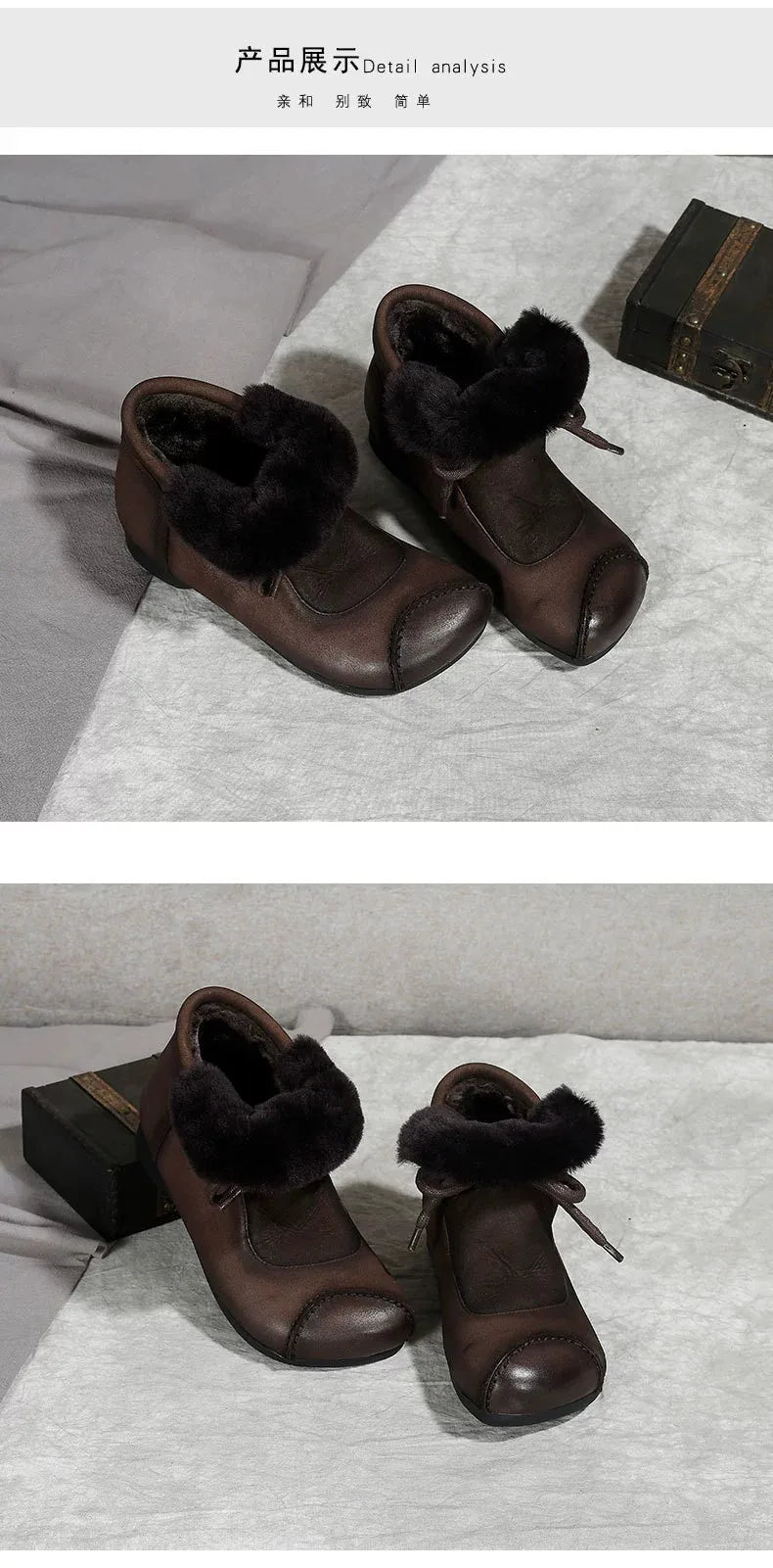 Careaymade-Genuine leather women's boots Fashion retro warm Oversized shoes cow leather Pure handmade ankle boots Casual boots
