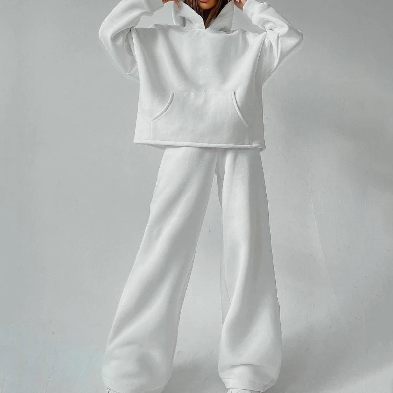 Women'S Sporty Hooded Tracksuit Two 2 Pieces Set Sweatshirts Hoodies Pullover With Pockets Pants Suit Sweatpants Trousers Outfit