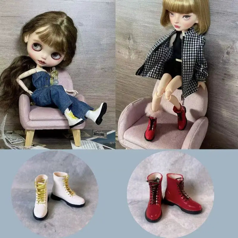 3.6*1.1cm Ob22/Ob24 Doll' Sleather Shoes for 1/6 Blythe Licca Dress Up Accessories Leather Shoes