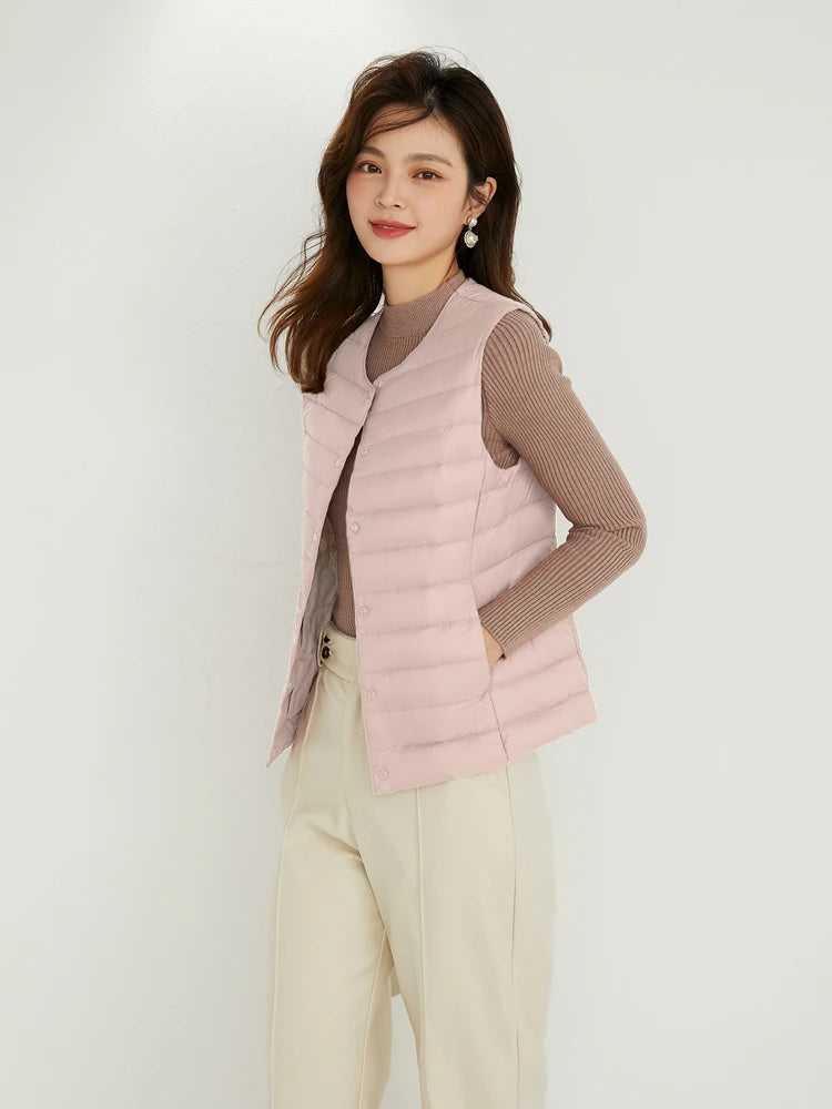 NewBang 90% Matte Fabric Womens Ultra Light Down Vest Waistcoat Sleeveless