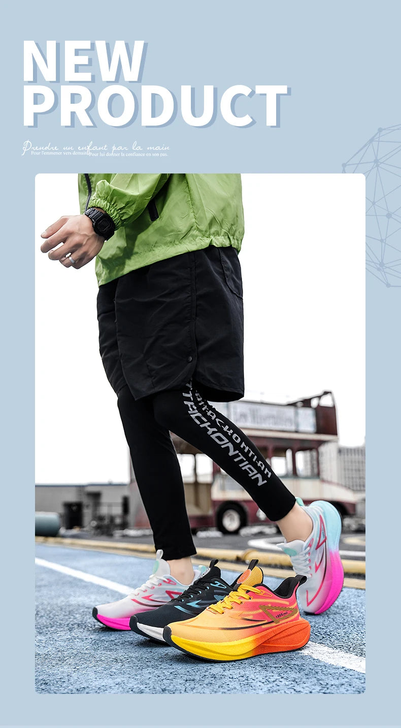 Men Running Shoes Marathon Men's Sneakers Casual Carbon Board Speciality Sports Lightweight Women's Athletic Nonskid Sneaker Men