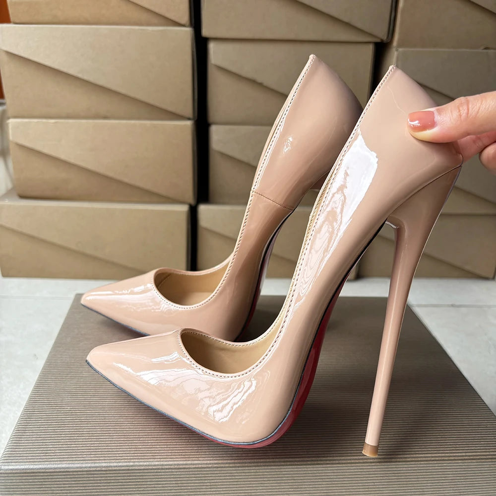 2026 Newly Black 16cm Ultra High Heels SEXY Suede Woman Pumps Slip on Pointed toe Flock Photograph T-stage Show Unisex Shoes