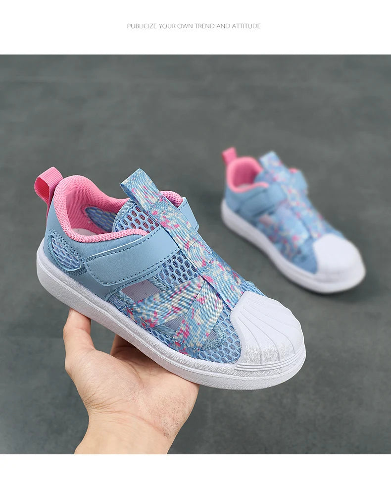Kids Casual Shoes Girls Design Breathable Lightweight Sneakers for Walking Running Non-Slip Children Sneakers