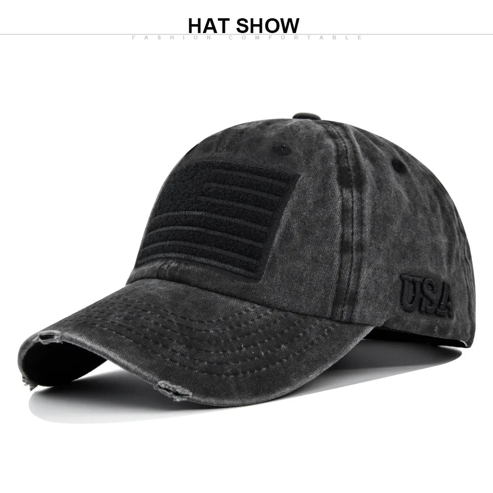 American Flag Unisex Baseball Hat for Men and Women USA Flag Mesh Snapback Flat Visor Cap BAZAARHUBO